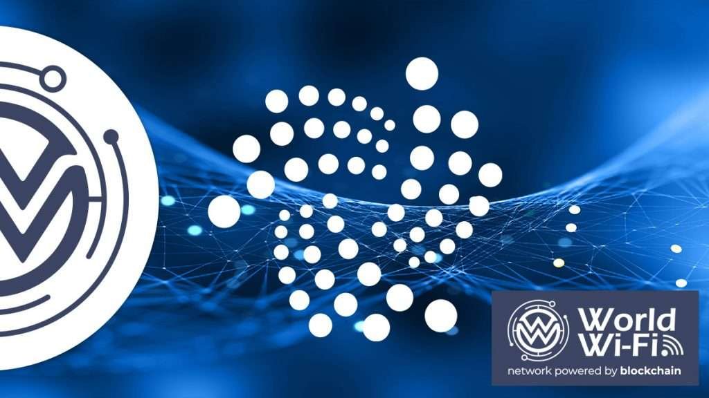 IOTA Logo with neural network background